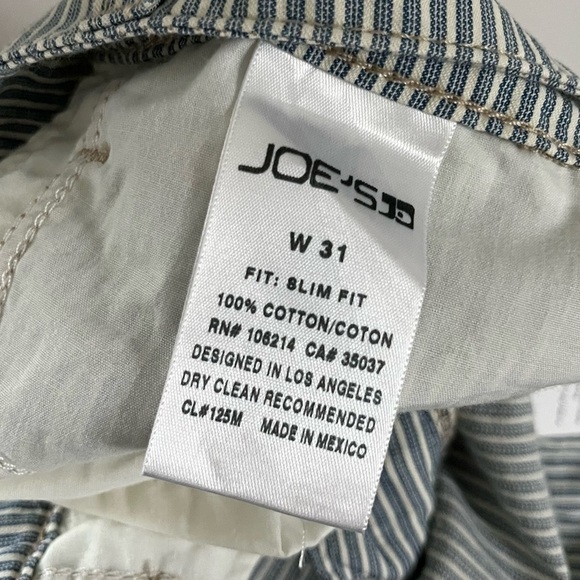 NWT Joe’s Jeans The Weekender Slim Fit Pin Stripe Crop Pants Blue White Size 31 - Picture 9 of 10
